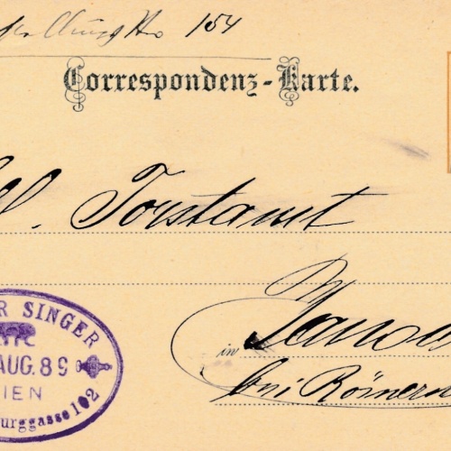 2 Kreuzer - Ganzsachen - Karte 1889 aus Wien (10678)