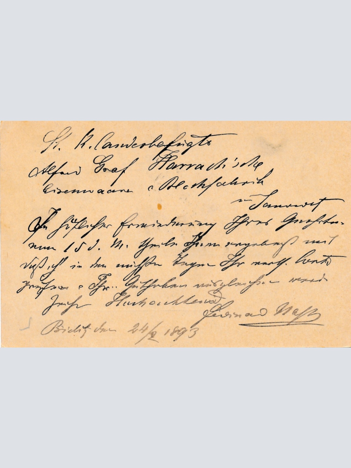 2 Kreuzer - Ganzsachen - Karte 1893 aus Bielitz (10675)