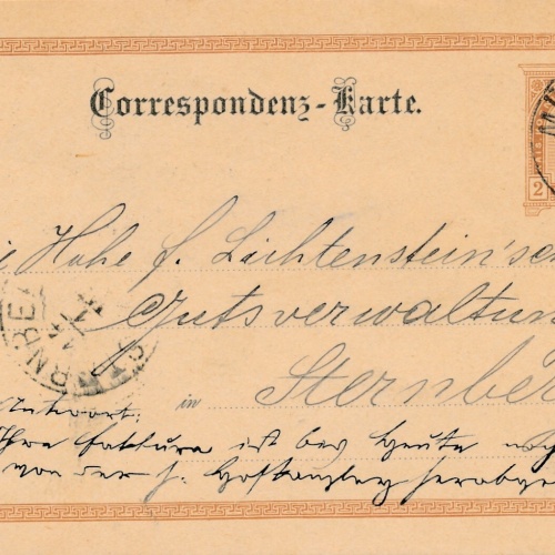 2 Kreuzer - Ganzsachen - Karte 1892 aus Müglitz (10671)