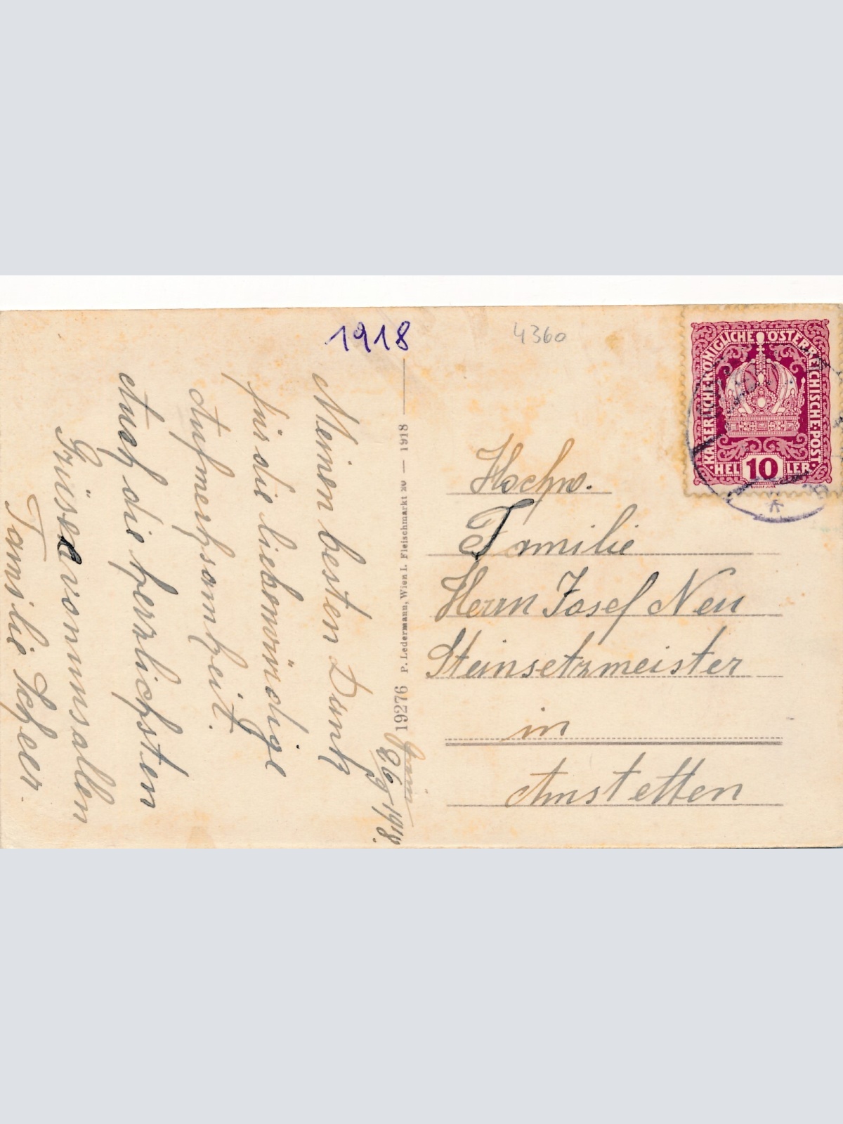 AK aus Grein a. Donau Oberösterreich (J106)