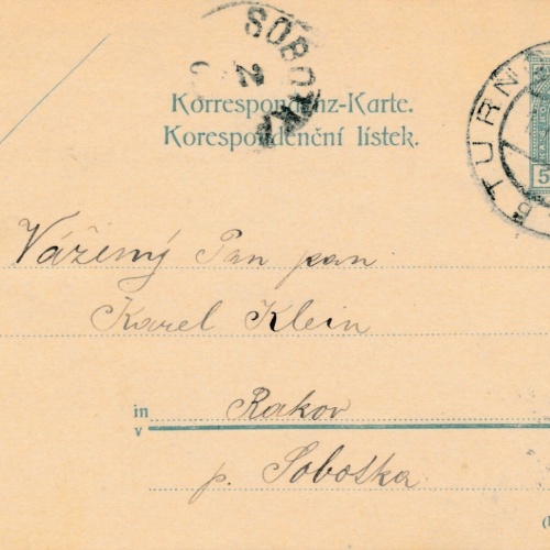 5 Heller Ganzsachen - Karte 1905 aus Turnov (10452)