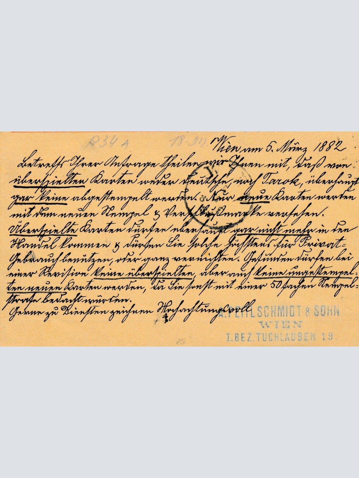 2 Kreuzer Ganzsachen - Karte 1882 aus Margarethen (10450)