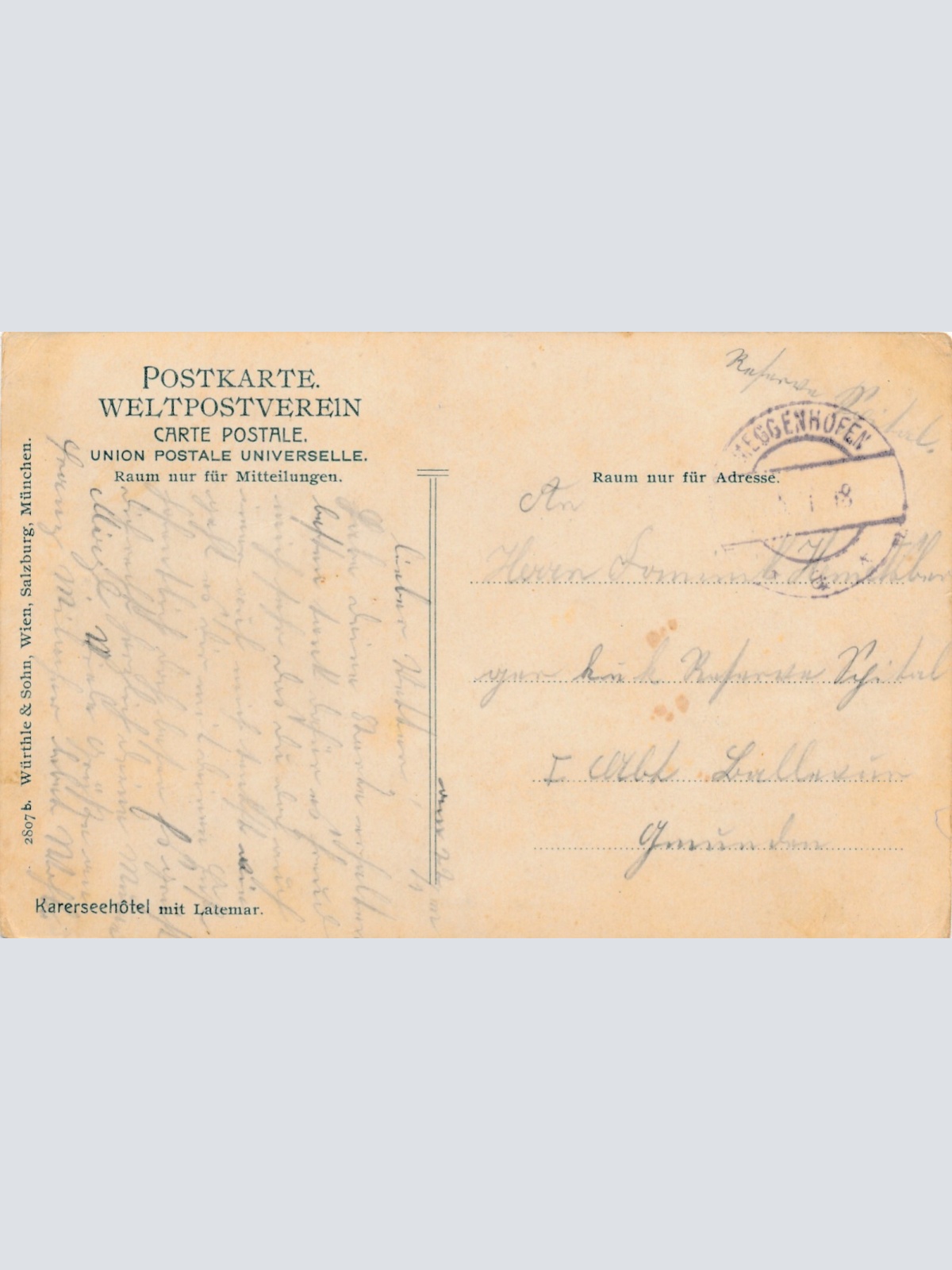 AK vom Karerseehotel mit Latemar Italien Ansichtskarte (10945)