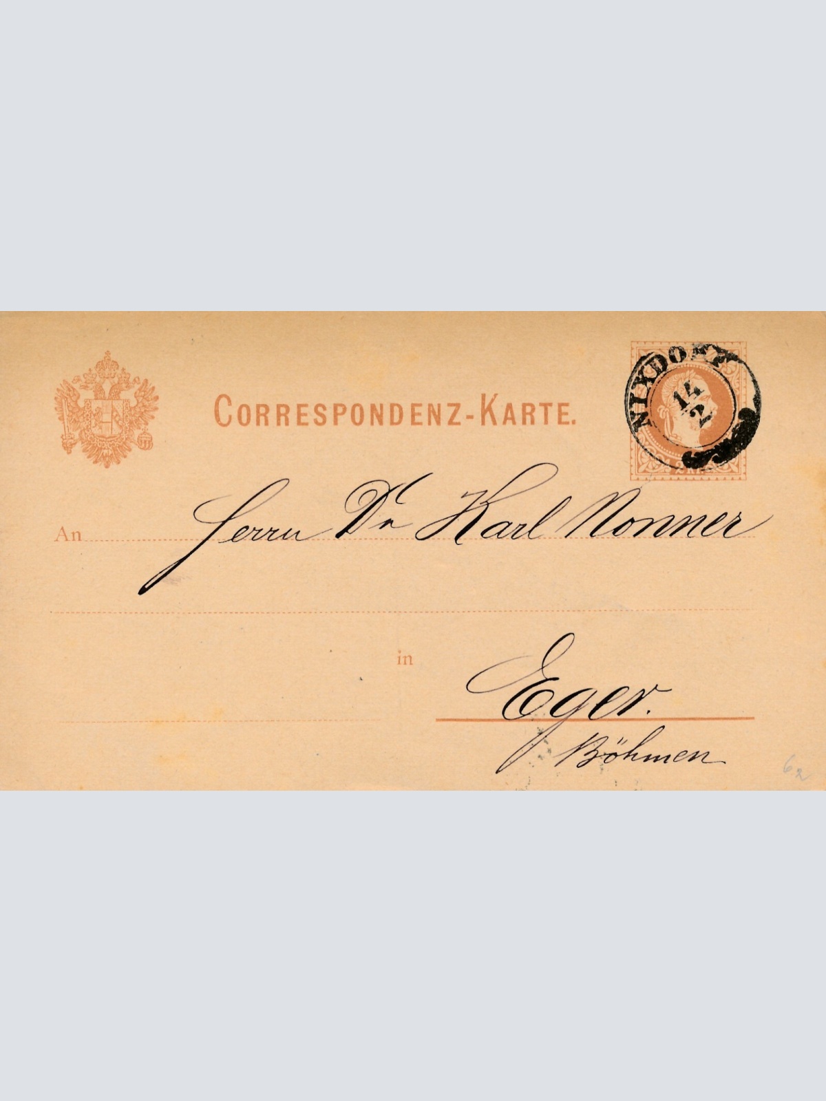 2 Kreuzer - Ganzsachen - Karte 1877 aus Nixdorf (10858)