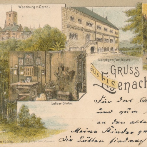 Litho - Karte gruss aus Eisenach Thüringen Ansichtskarte (10905)