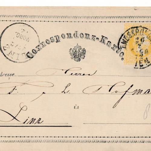 2 Kreuzer - Ganzsachen Karte 1872 aus Wien (11127)