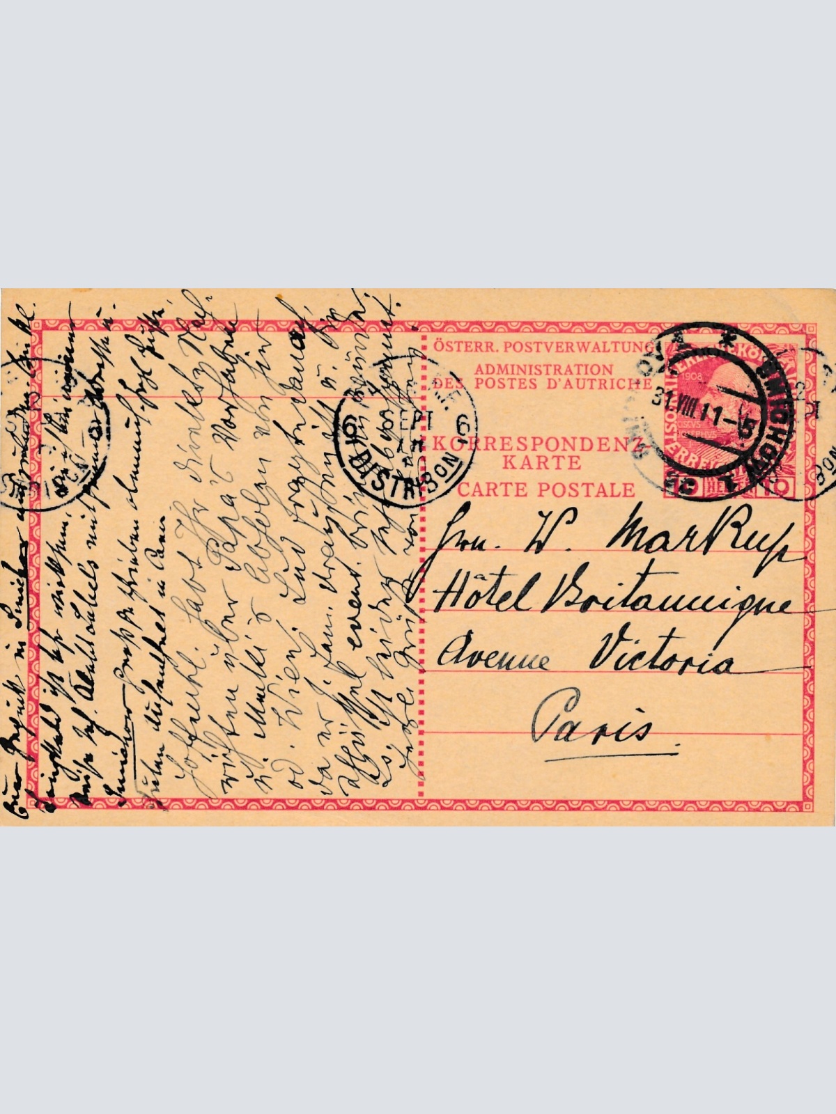 10 Heller Ganzsachen - Karte aus Smichov (11006)