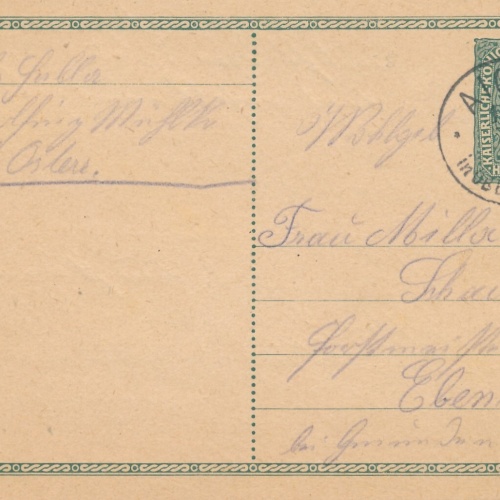 8 Heller Ganzsachen - Karte 1911 aus Aigen (11002)