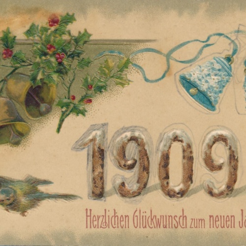 Motiv - Karte Herzlichen Glückwunsch zum neuen Jahr 1909 (10764)