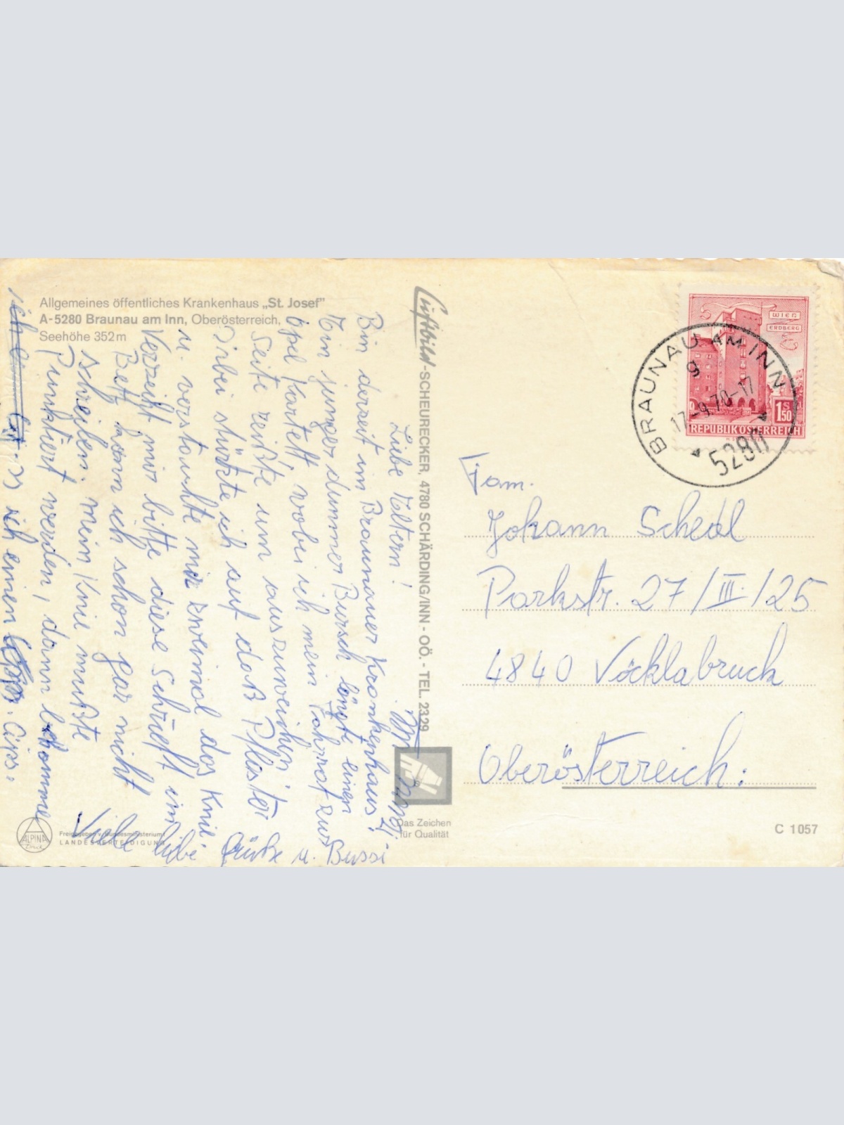 AK Scheurecker - Luftbild aus St. Josef Oberösterreich (10782)