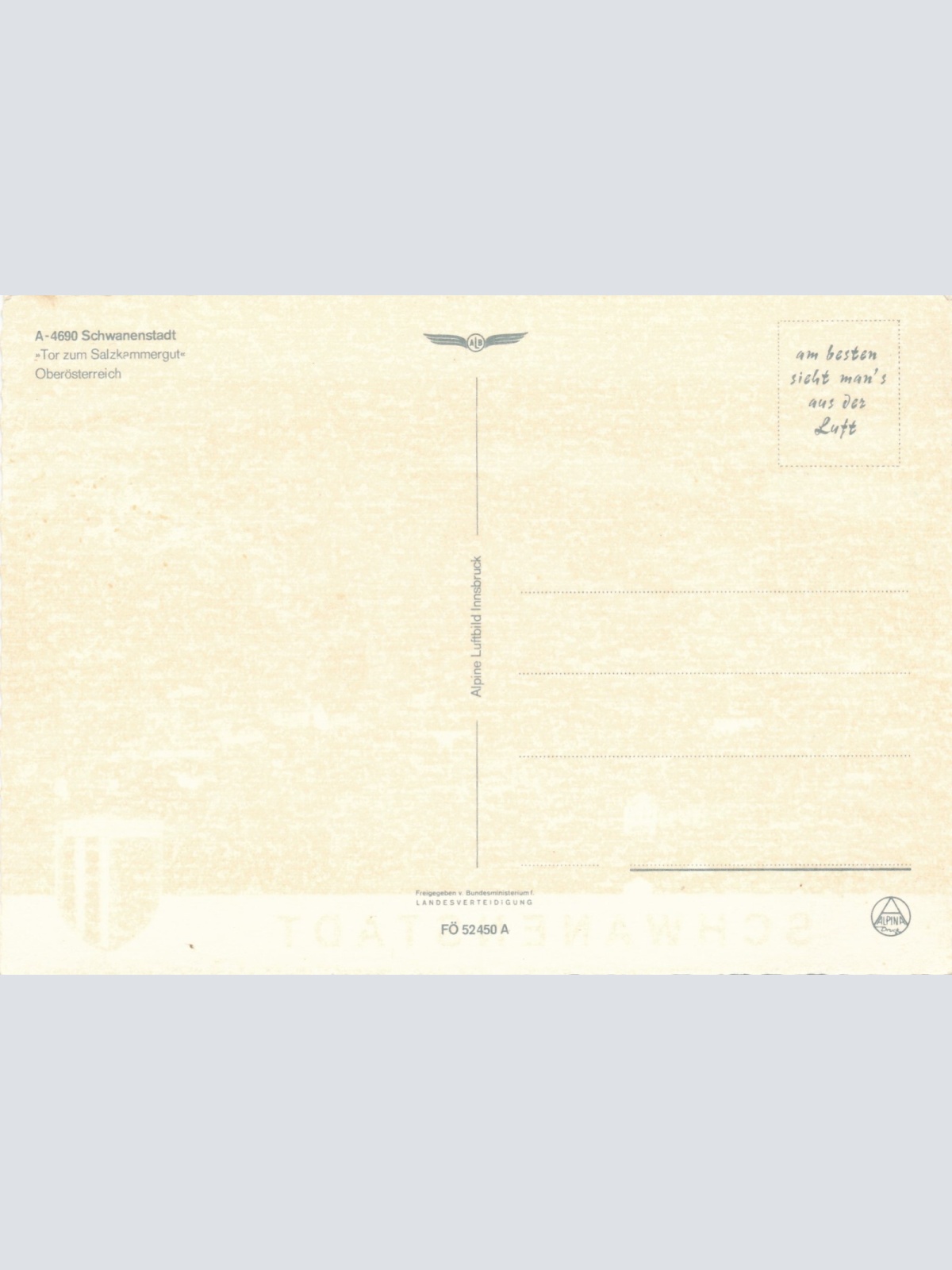 Alpine - Luftbild aus Schwanenstadt Oberösterreich Ansichtskarte (11237)