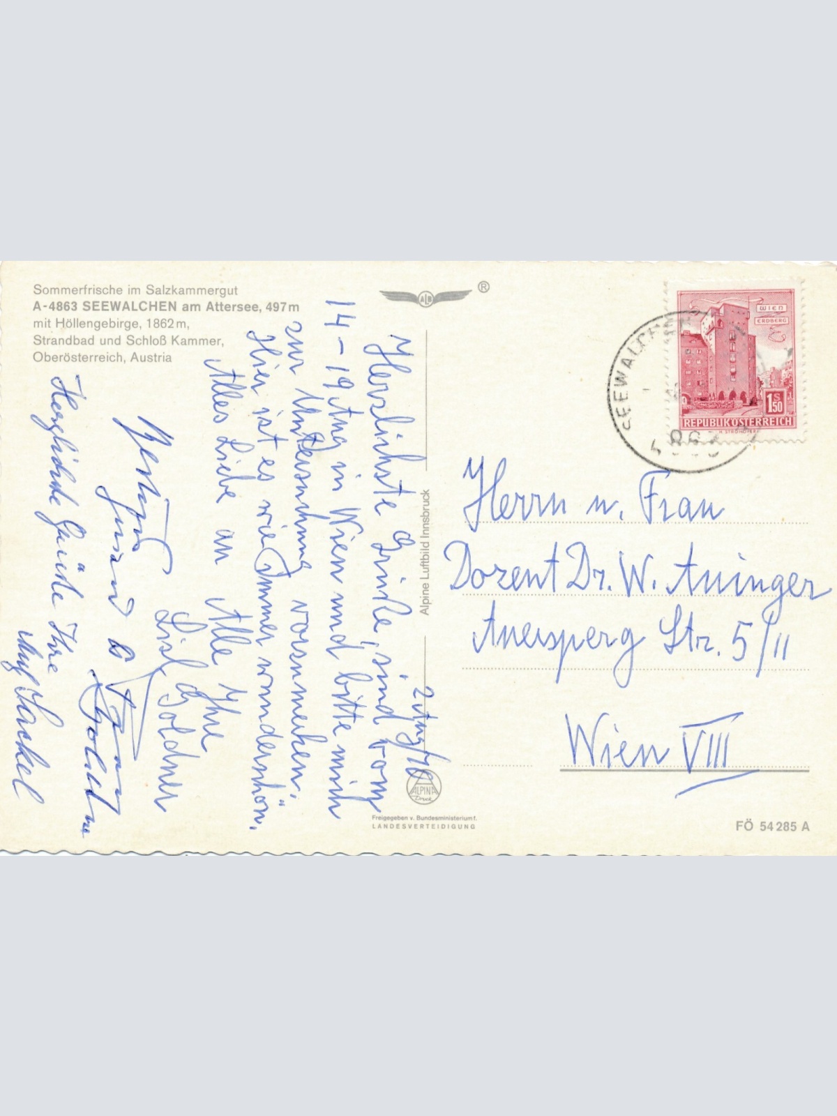 Alpine - Luftbild aus Seewalchen am Atersee Oberösterreich Ansichtskarte (11240)