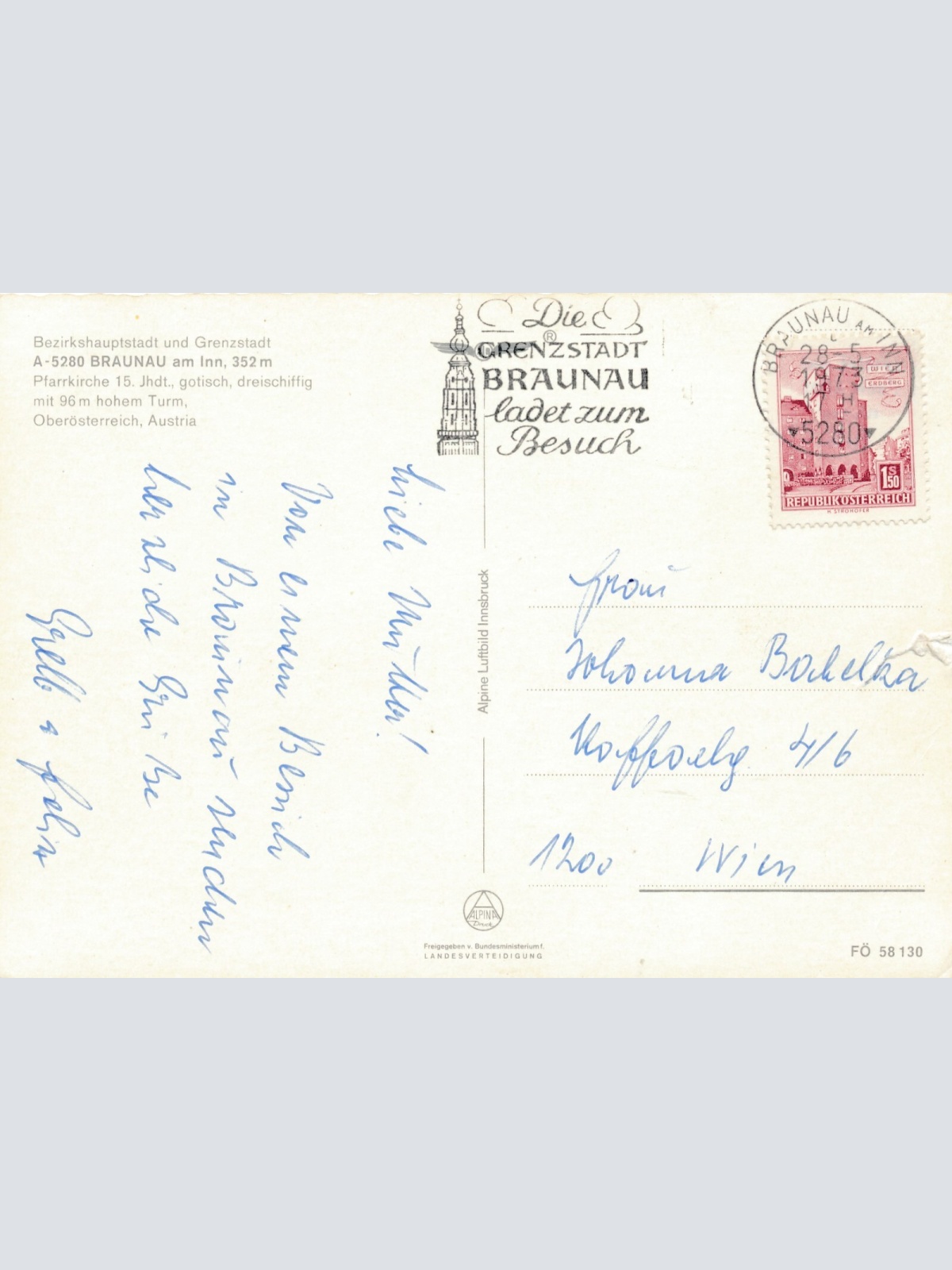 Alpine - Luftbild aus Braunau Oberösterreich Ansichtskarte (11271)