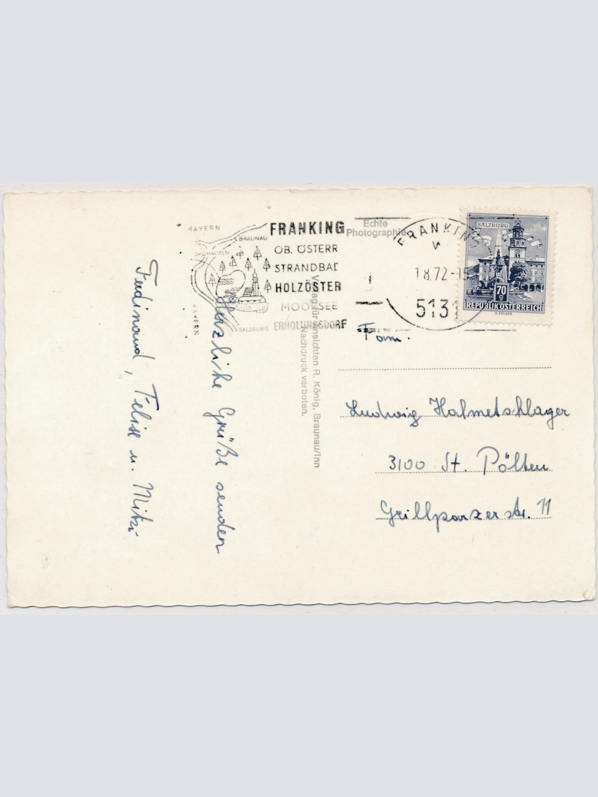 AK, Gasthof Hochradl, Eggenham, Franking, Oberösterreich (S2414)