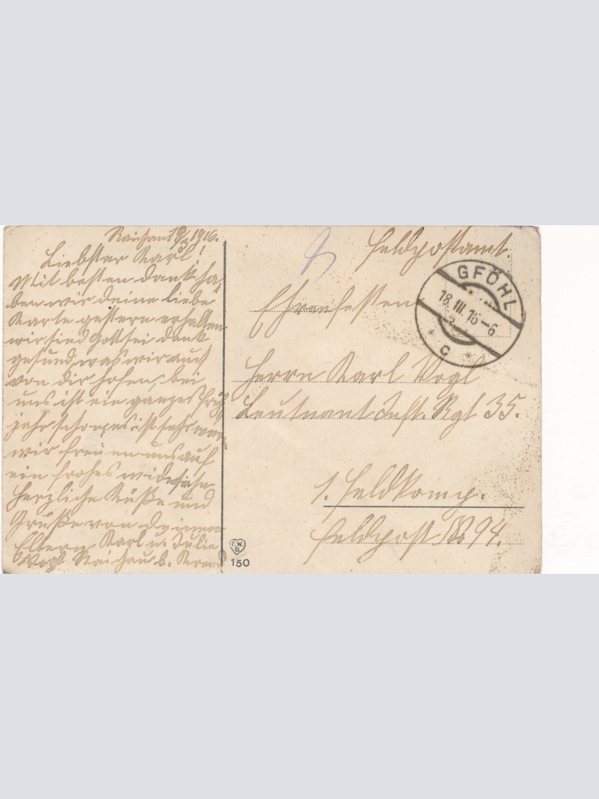 Litho - Karte von Hindenburg mit Flagge + Kind streut Blumen (10218)