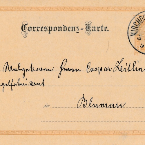 2 Kreuzer Ganzsachen - Karte 1890 aus Kirchdorf (11389)