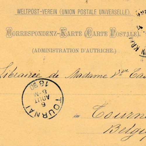5 Kreuzer Ganzsachen - Karte 1890 aus Krakau Bahnhof (11391)