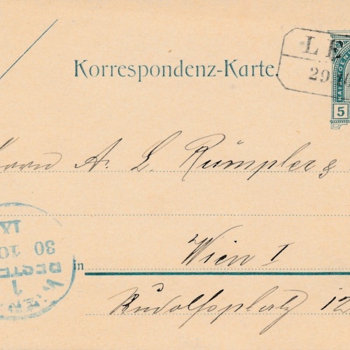 5 Heller Ganzsachen - Karte 1915 aus Lenu mit Kastenstempel (11396)---