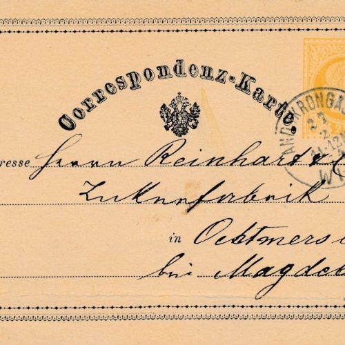 2 Kreuzer - Ganzsachen - Karte aus 1874 Wien Krongasse (11327)