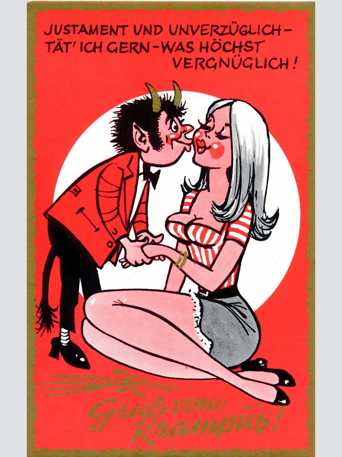 Motiv - Karte vom Krampus - Krampusine Justament und Unverzüglich (11345)