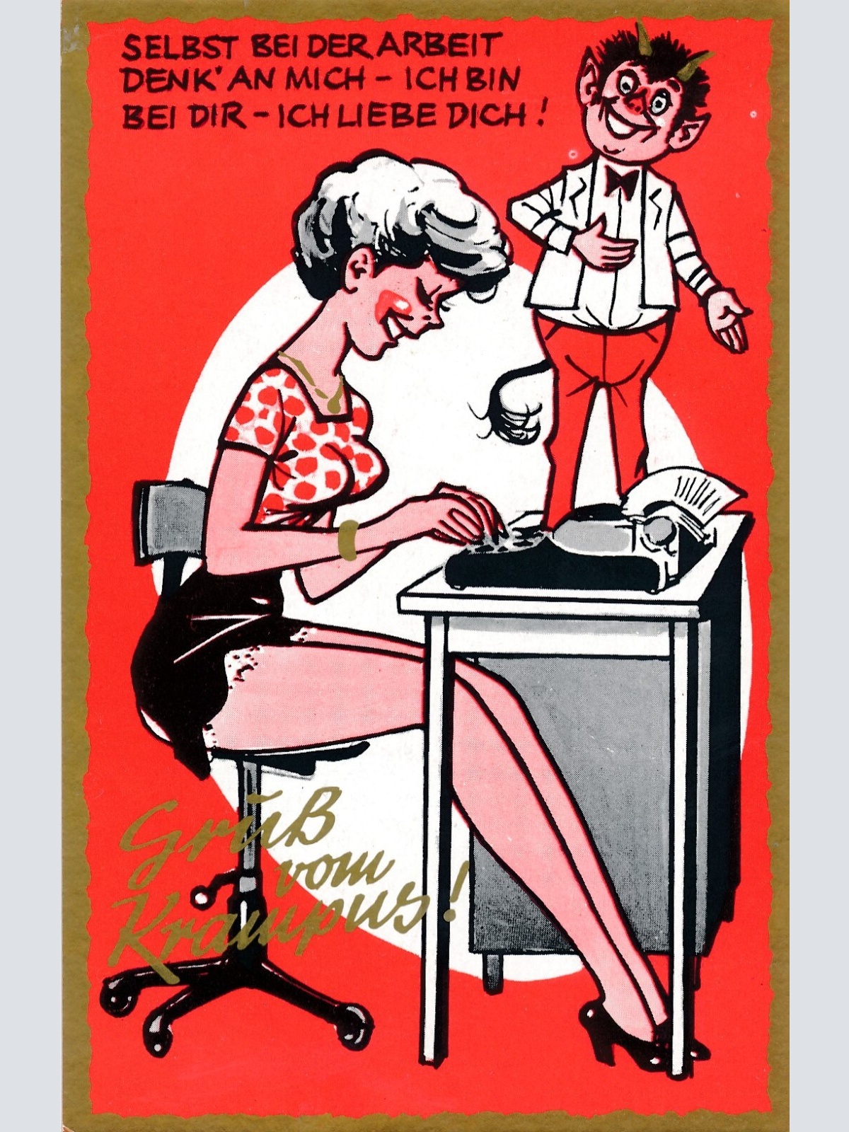 Motiv - Karte vom Krampus Selbst bei der Arbeit (11346)