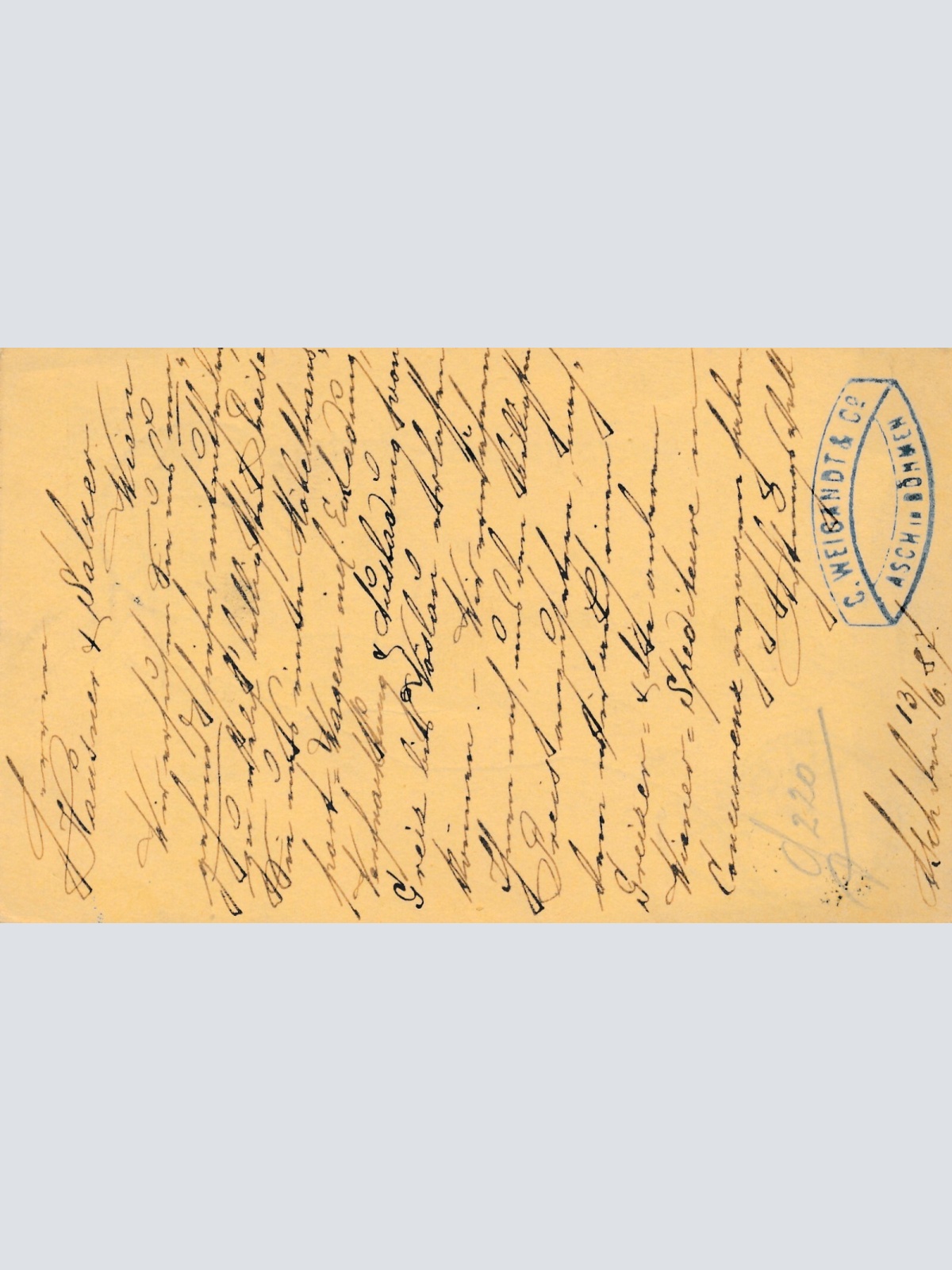 2 Kreuzer - Ganzsachen Karte 1887 aus Asch Stadt (11142)