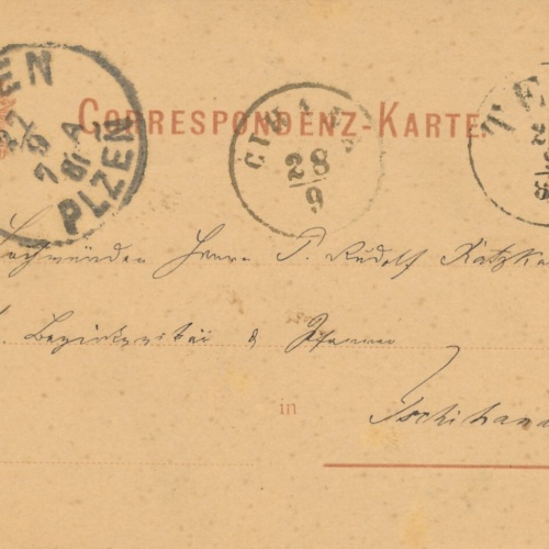 2 Kreuzer - Ganzsachen Karte 1880 aus Tepl (11143)