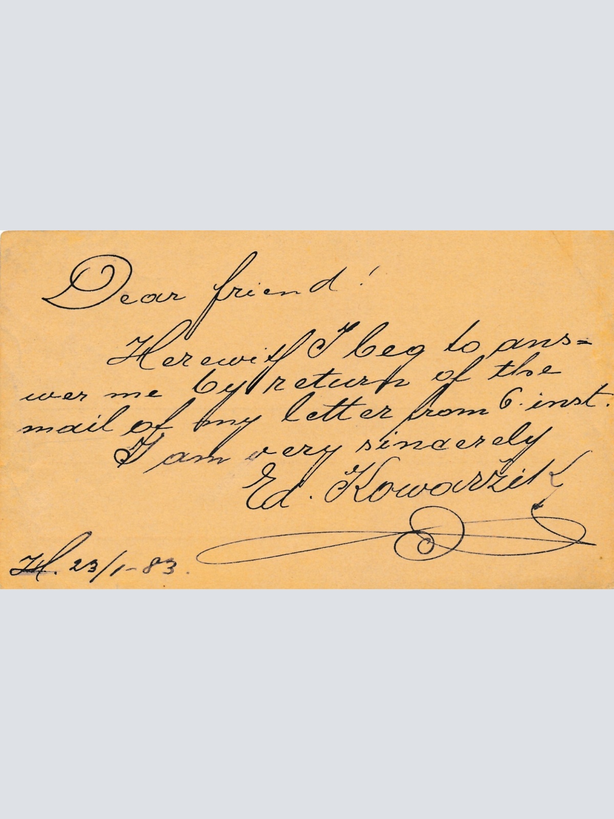 2 Kreuzer Ganzsachen - Karte 1883 aus Haida (11605)