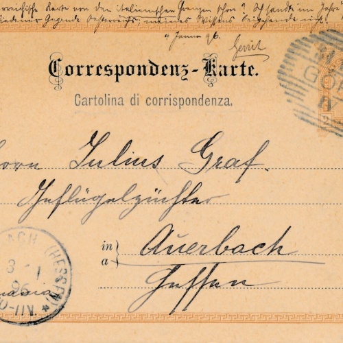 2 Kreuzer Ganzsachen - Karte (Ital) 1895 aus Görz (11597)