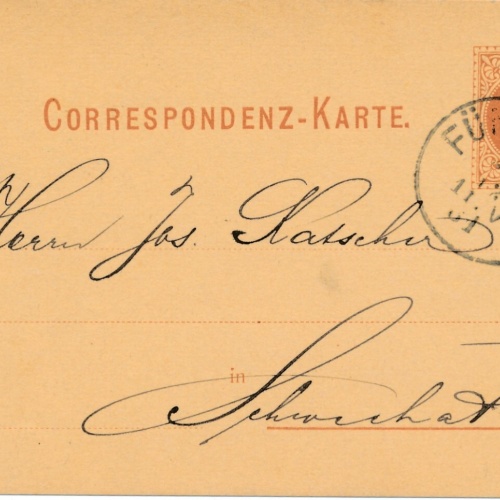 2 Kreuzer Ganzsachen - Karte 1884 aus Fünfhaus (11170)