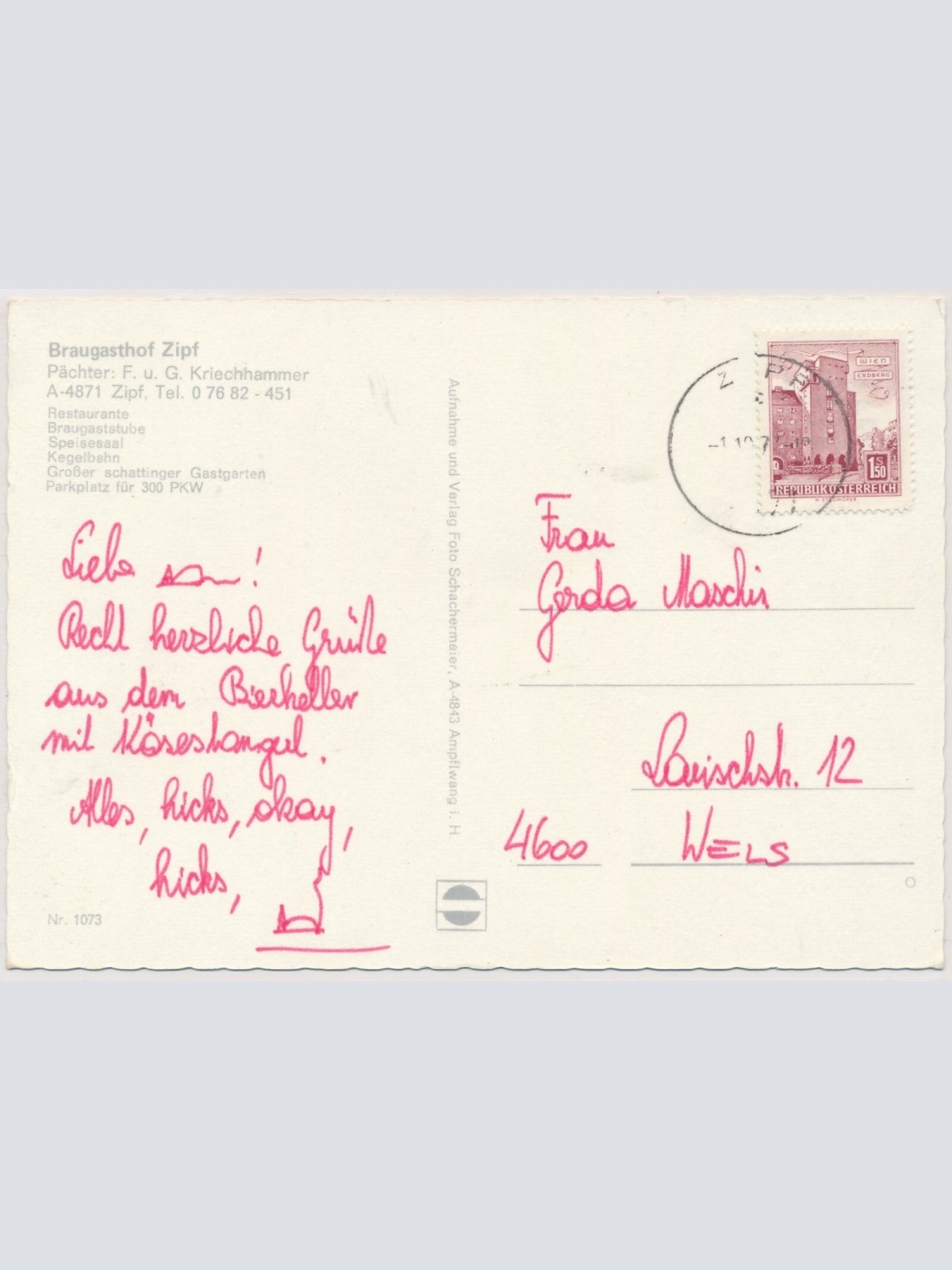 AK, Braugasthof, Zipf, Oberösterreich (S2740)