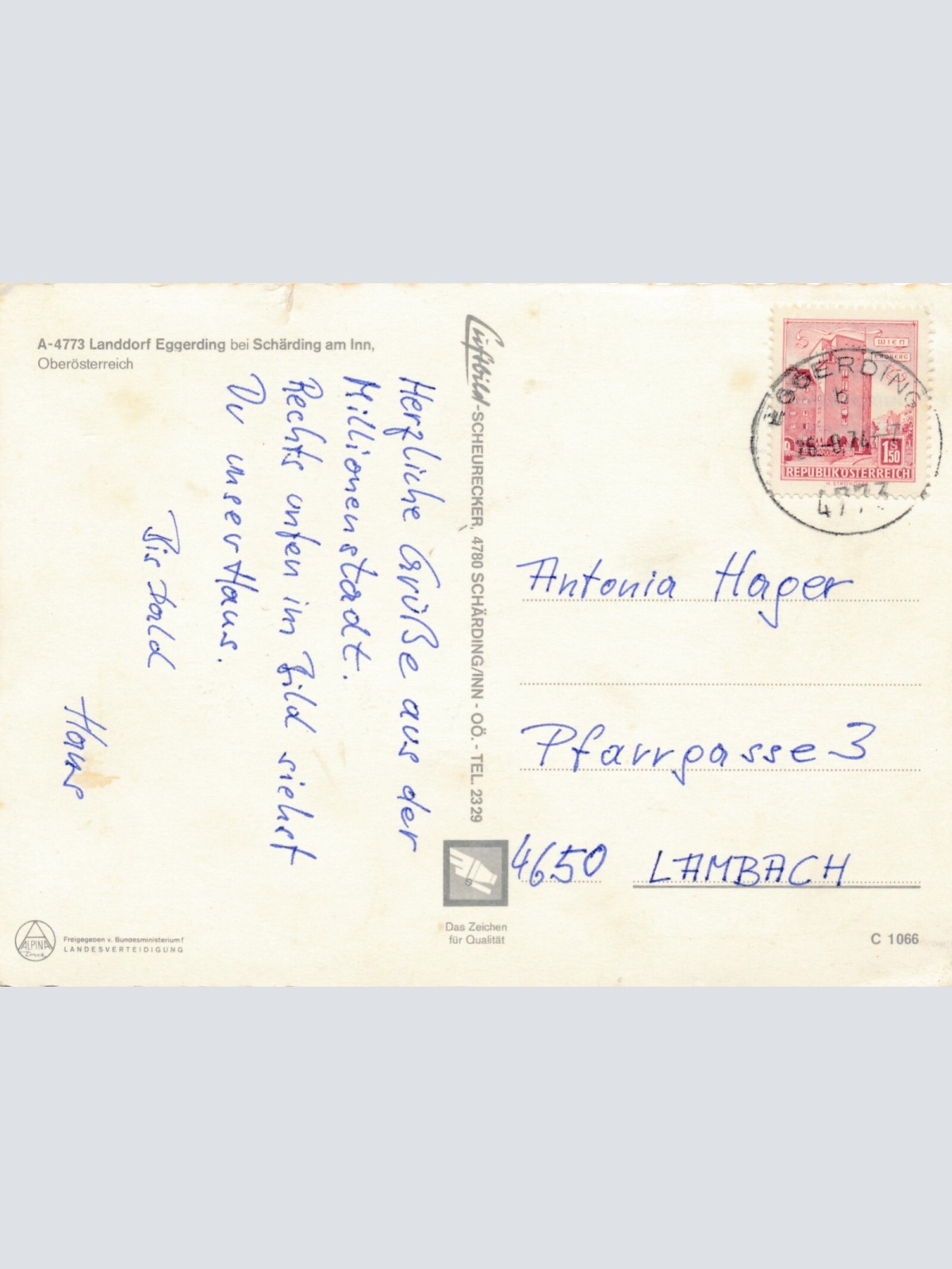 Scheurecker - Luftbild aus Landdorf Oberösterreich Ansichtskarte (11543)