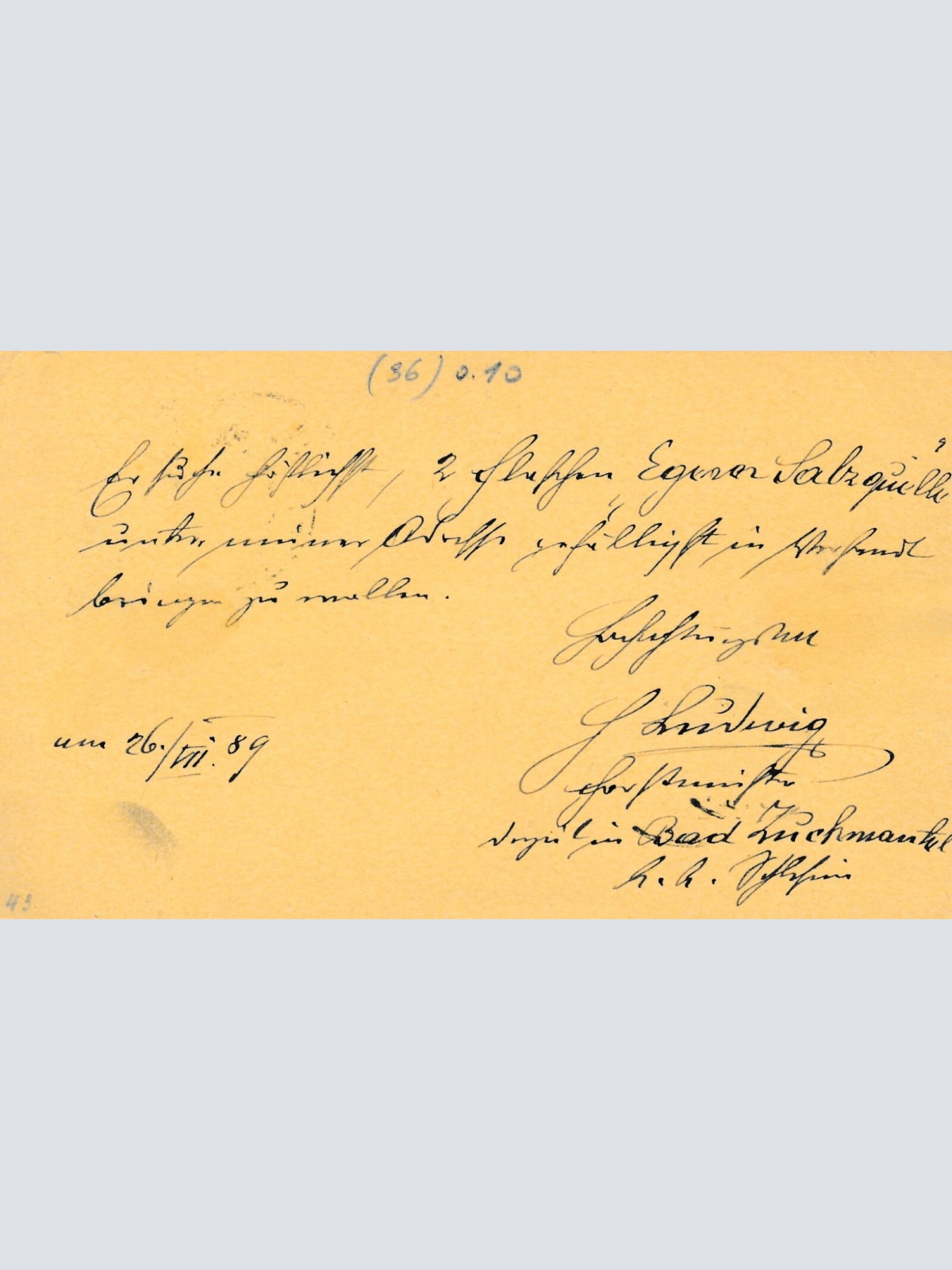 2 Kreuzer Ganzsachen - Karte 1889 aus Zuckmantel (11186)