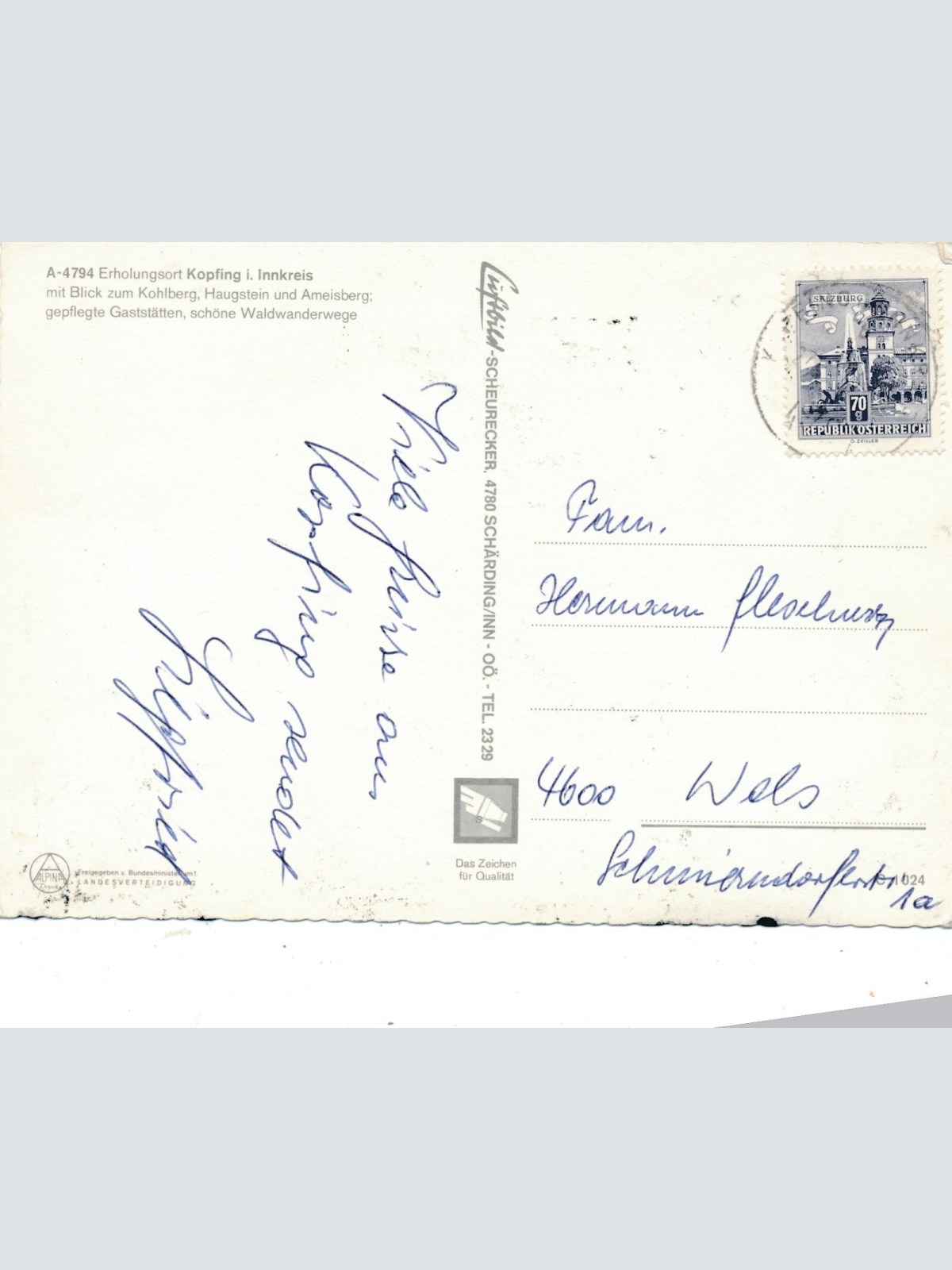 Scheurecker - Luftbild aus Konfing Oberösterreich Ansichtskarte (11548)