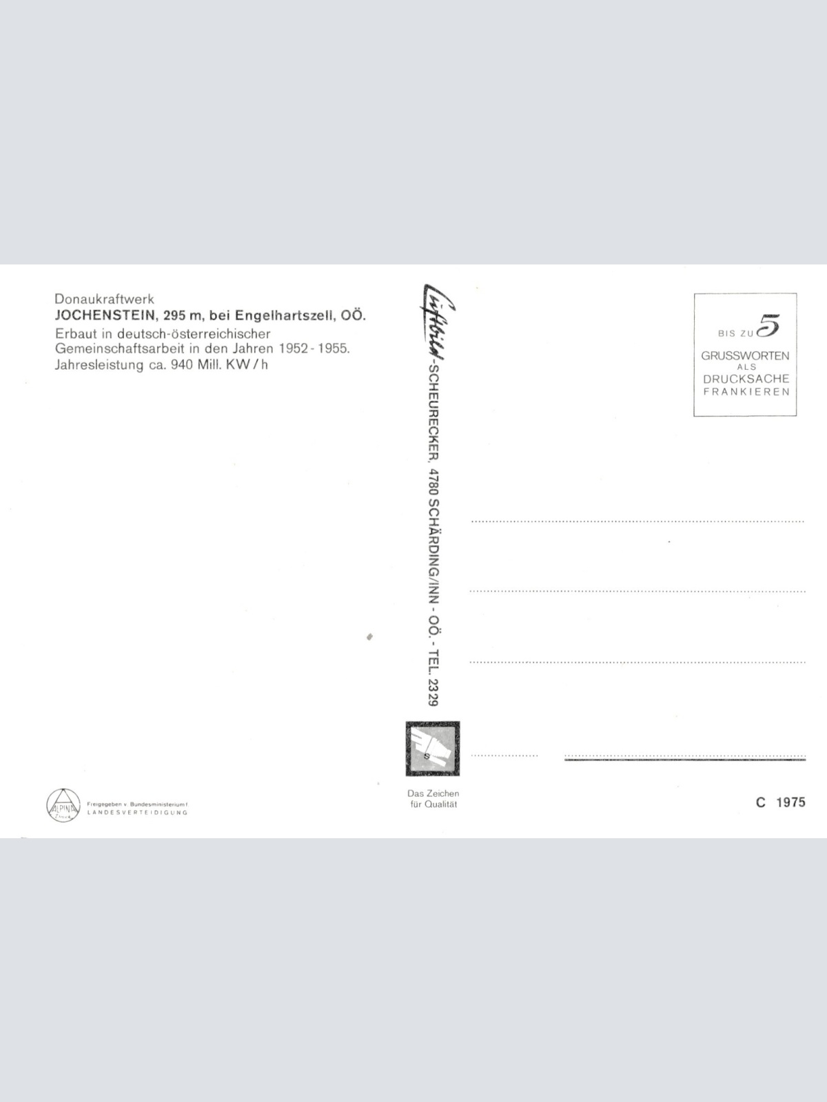 Scheurecker - Luftbild aus Jochenstein Oberösterreich Ansichtskarte (11552)