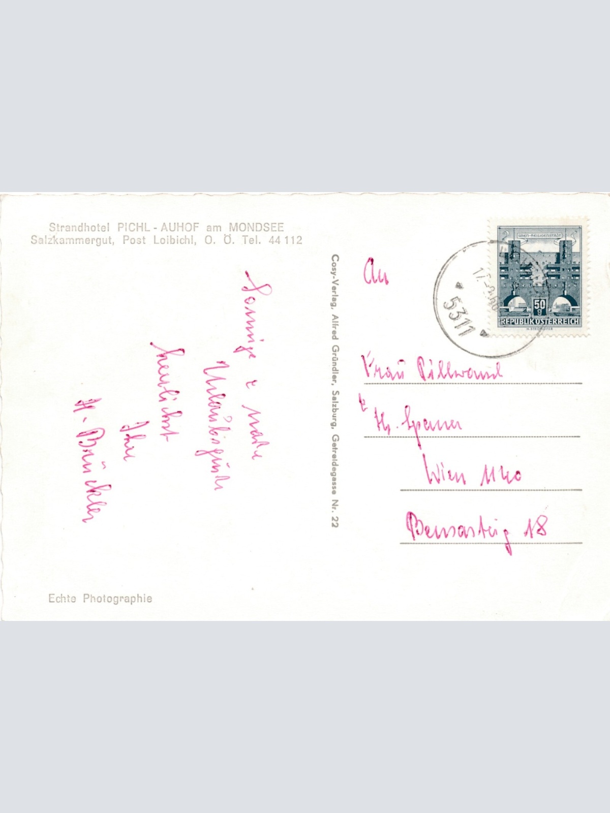 AK aus Pichl Auhof am Mondsee Oberösterreich Ansichtskarte (11691)