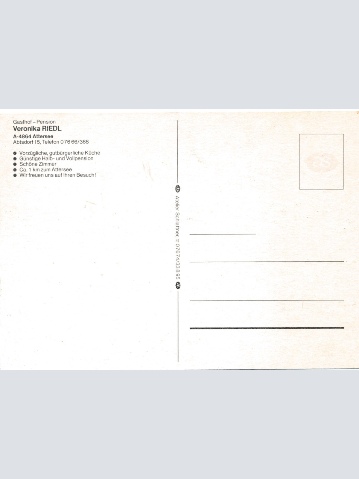 AK, Attersee, Pension Riedl, Oberösterreich (S2672)