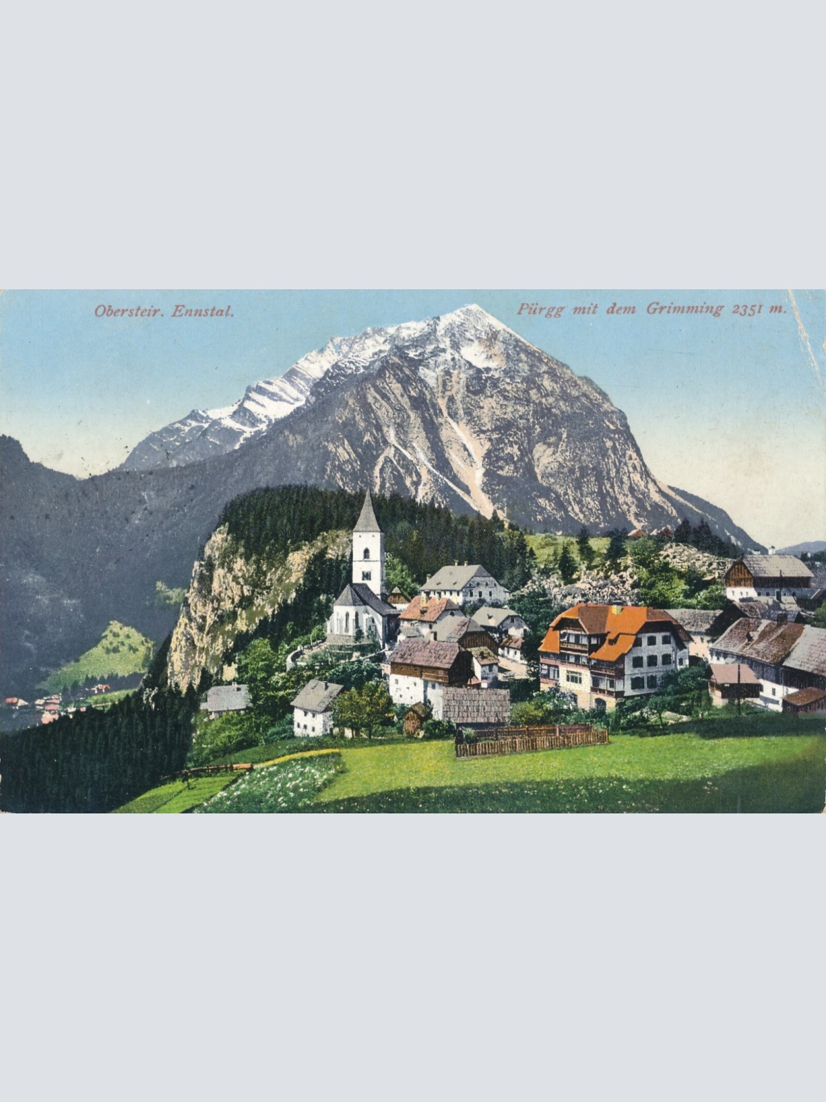 AK aus Pürgg mit dem Grimming Steiermark Ansichtskarte (12005)