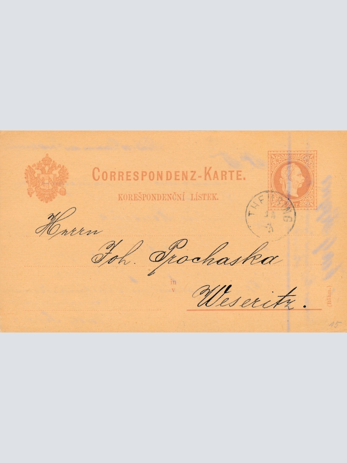 2 Kreuzer - Ganzsachen - Karte aus Theusing (11736)