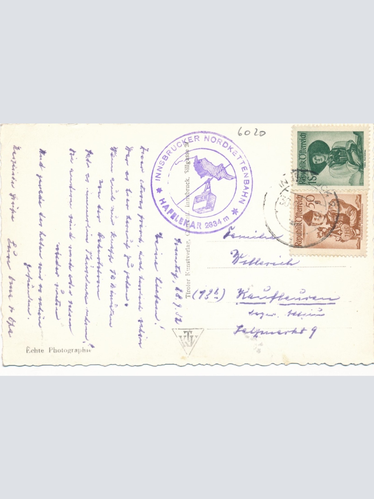 AK aus Innsbruck Nordkettenbahn Tirol Ansichtskarte (11719)