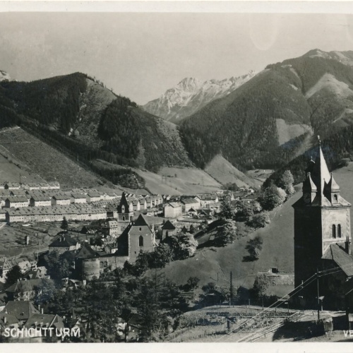 AK aus Eisenerz mit Schichtturm Steiermark Ansichtskarte (11897)