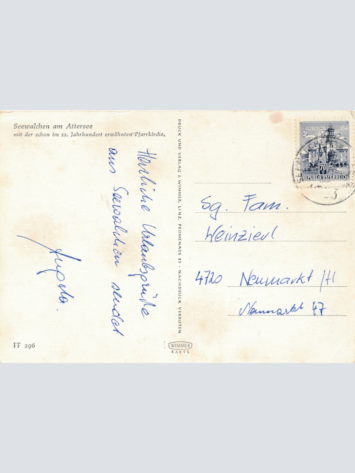 AK aus Seewalchen am Attersee Oberösterreich Ansichtskarte (J288)