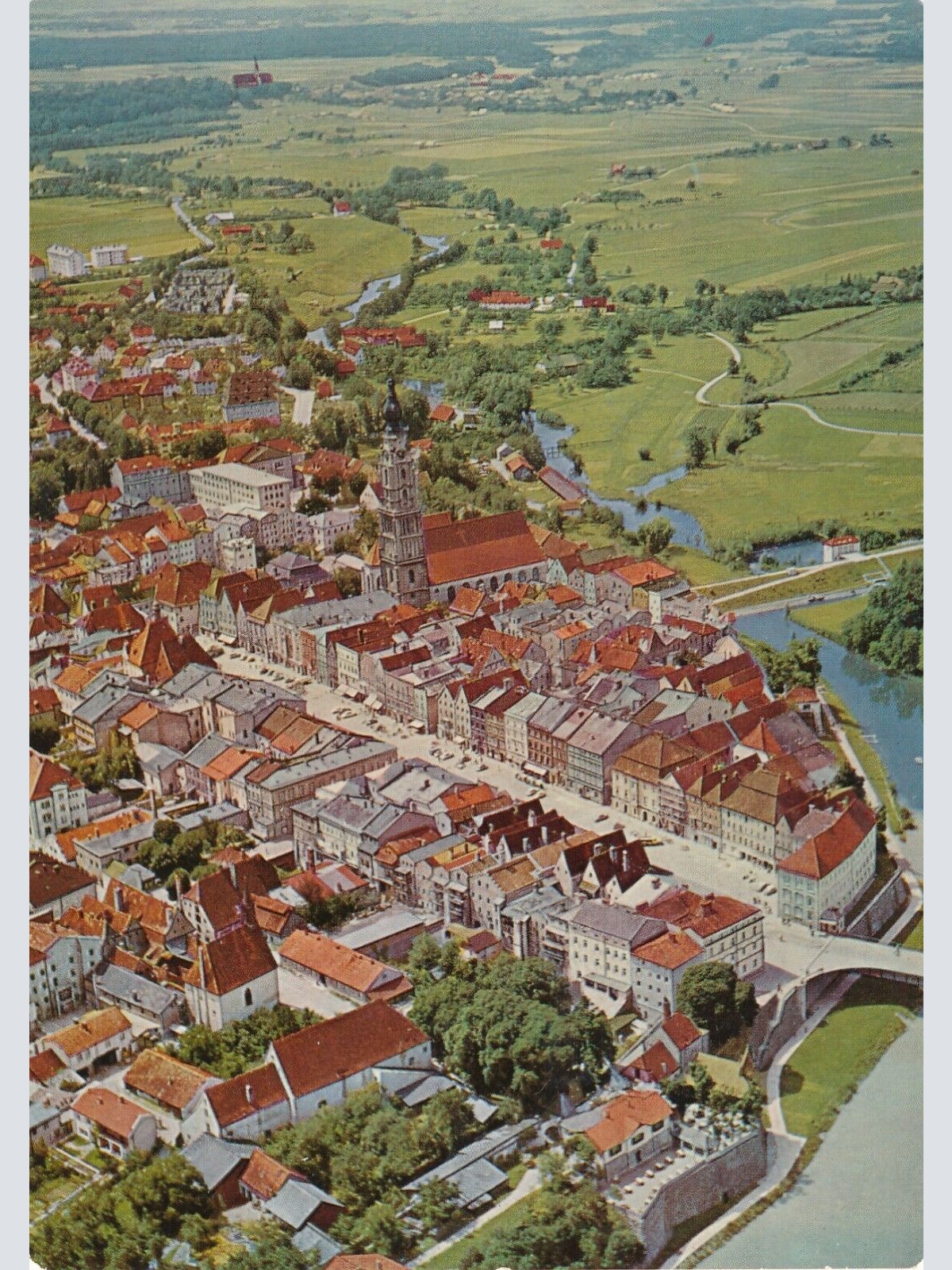 AK aus Braunau Oberösterreich Fliegerfoto Ansichtskarte (J267)