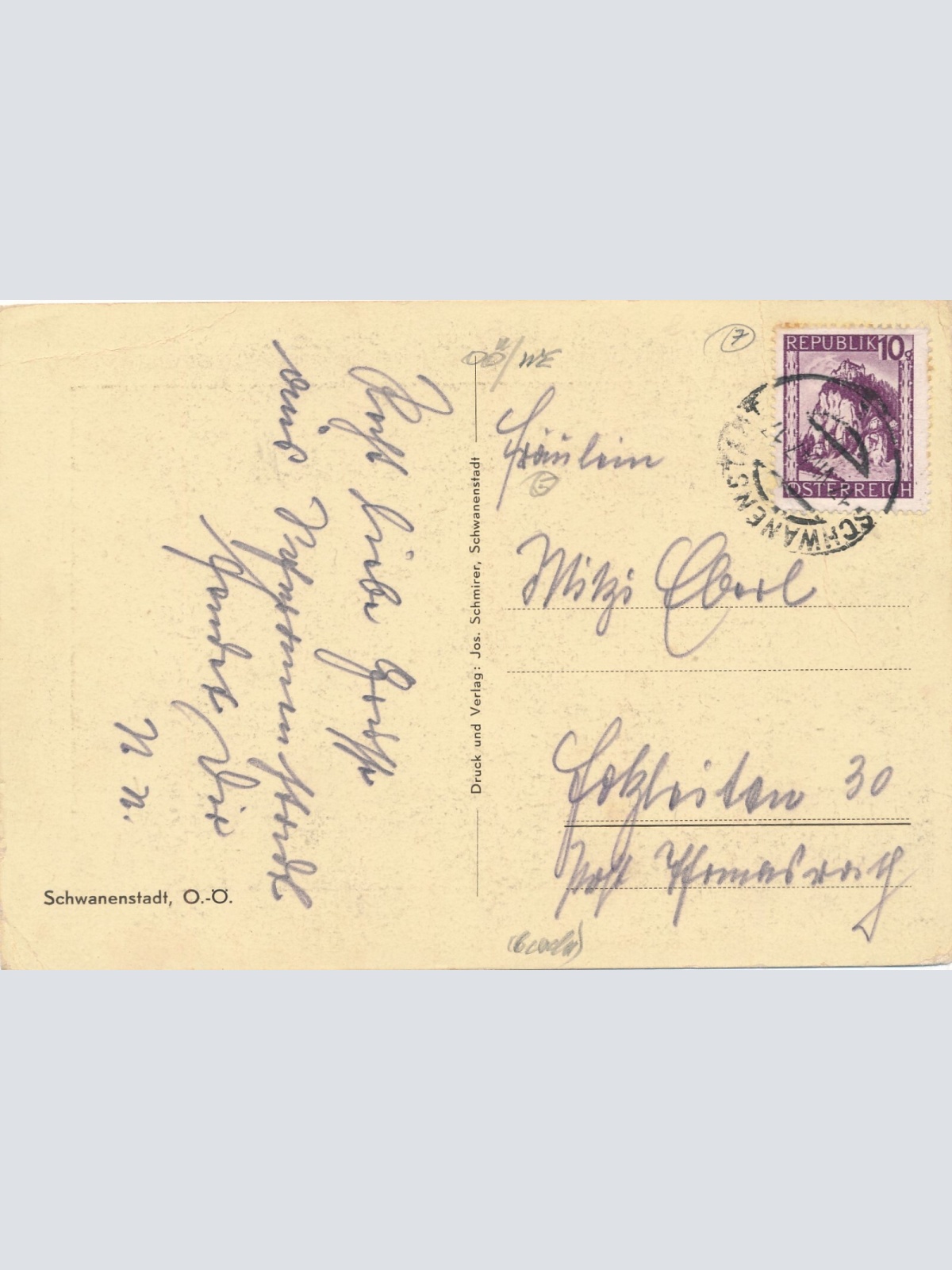 AK aus Schwanenstadt Oberösterreich Ansichtskarte (J292)