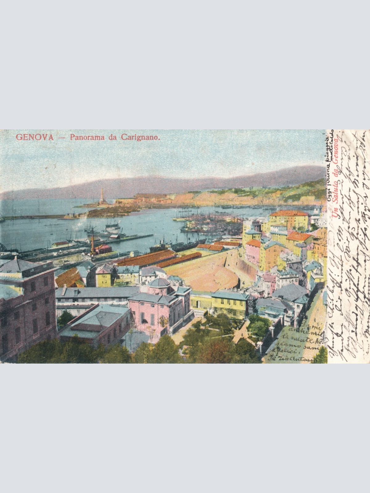 AK aus Genova Panorama da Carignano Italien Ansichtskarte (11808)