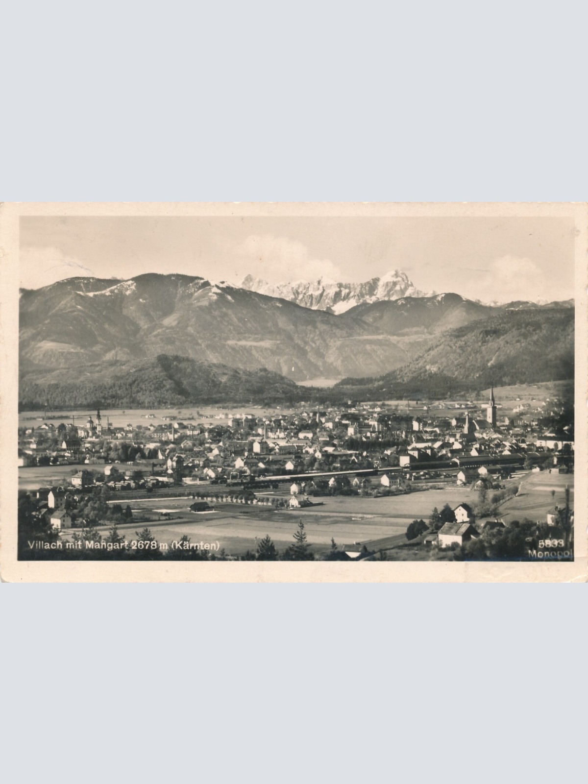 AK aus Villach mit Mangart Kärnten Ansichtskarte (12167)
