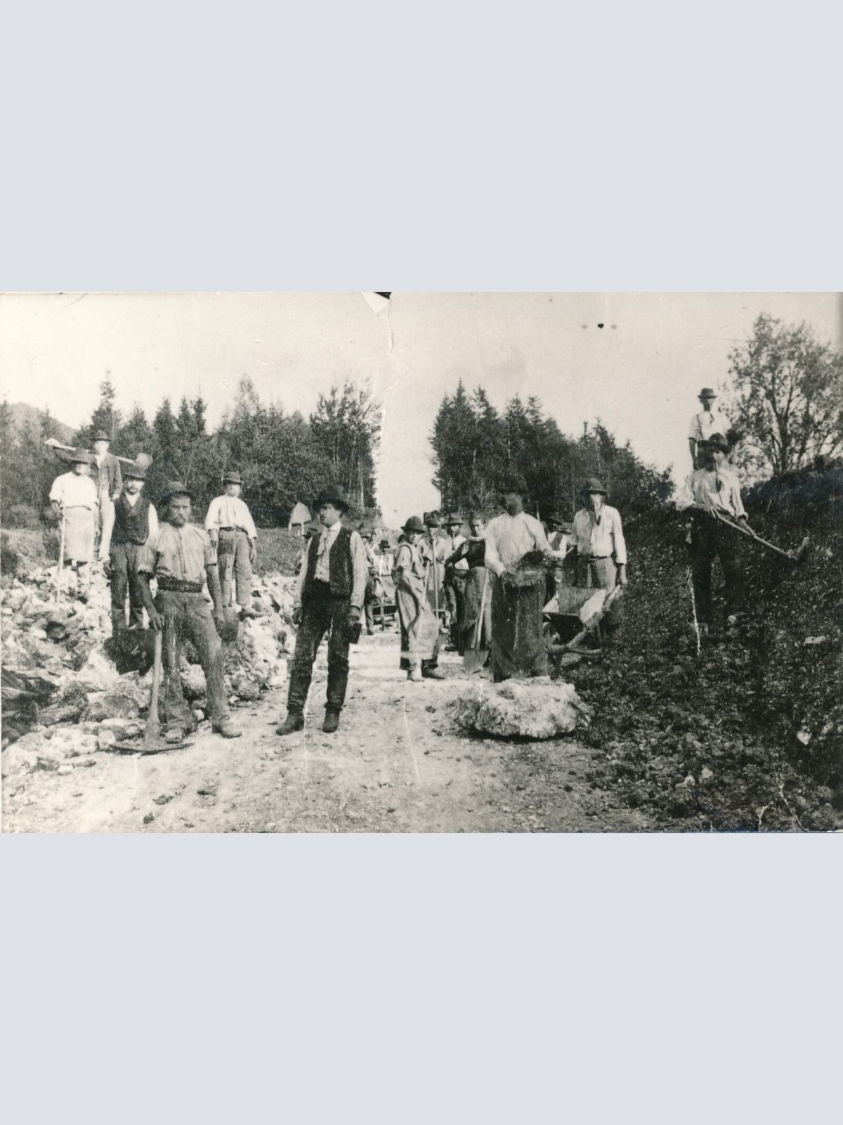 Foto - Karte Annodazumals Strassenbau Arbeiter  (11023)