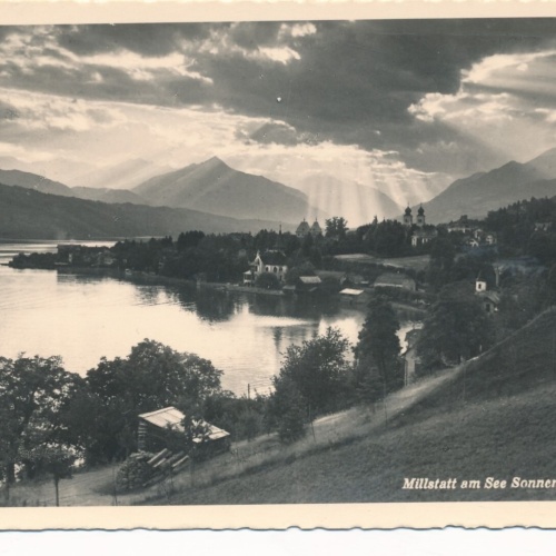 AK aus Millstatt am See Sonnenuntergang Kärnten Ansichtskarte (12271)