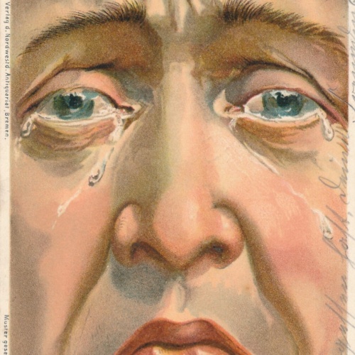 Motiv - Karte Nur wer di Sehensucht kennt mit Gesicht Ansichtskarte (11478)