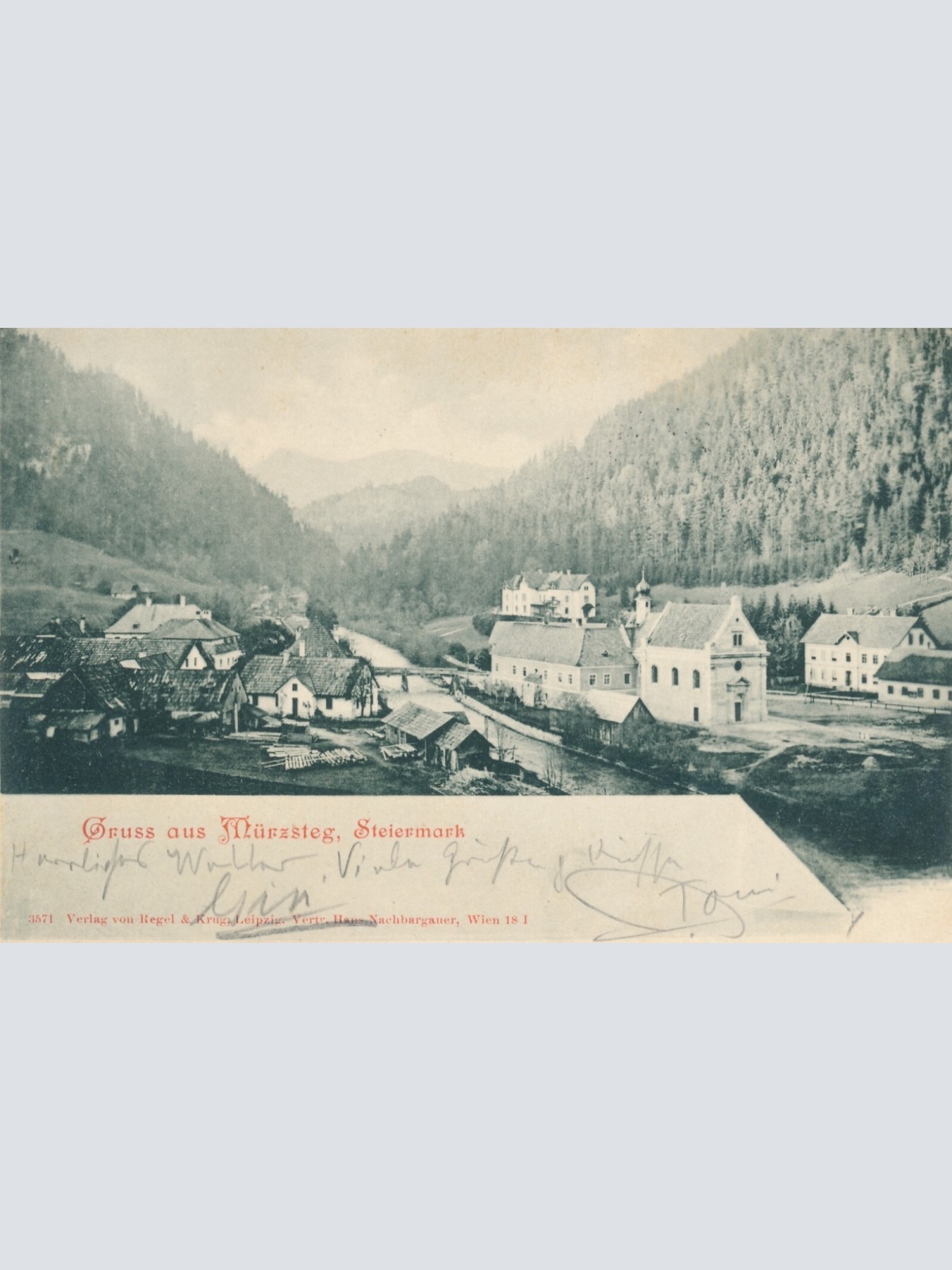 AK gruss aus Mürzsteg Steiermark Ansichtskarte (12596)